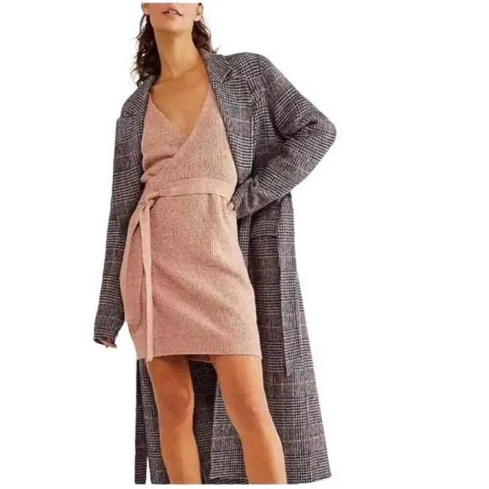 Free People Sienna Wrap Dress in Cocoa Size Small NWT